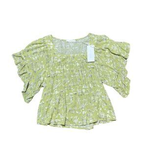NWT LUSH Flowy Green Blouse Size Small